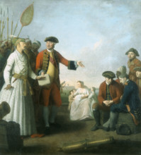 Lord Clive and the Nawab of Bengal, 1773. Lord Clive receiving from Siraj Ud Daulah, the Nawab of