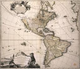 Map of America, (c1700?). This Homann map depicts California as being an island rather than a