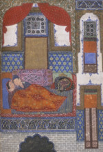 Khusrau and Shirin in bed, c1410-c1411. Khusrau was a Sasanian king, and Shirin was his Armenian
