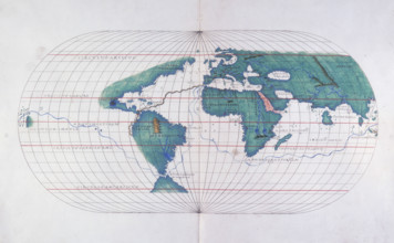 Map plotting Magellan's route, 1536. In 1519, while in the service of Spain, the Portuguese