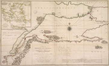 Map of the Sea of Marmara, 1770. The sea of Marmara connects the Black Sea via the Bosphorus and