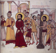 Christ being led to his crucifixion, and Christ being scourged, 1756. From a volume with Ethiopic