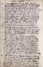 Page from the diary of John Manningham, 1602. Page describing a performance of Shakespeare's