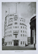 BBC Broadcasting House, London, 1930s. Broadcasting House, situated just north of Oxford Street,