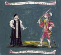 A banner of the parliamentary army, English Civil War, c1642-c1646. Drawing of a Parliamentary