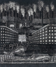 Industrial landscape drawn by Chartist leader Ernest Jones, c1848-c1850. Ernest Jones was one of