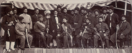 The Amir Yakoob Khan and Sirdars of Kabul at Gandamak, Afghanistan, 29 May 1879. Amir Yakub Khan,