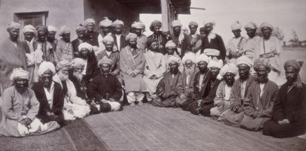 Kohistani chiefs, Kabul, Afgnanistan, c1880. Leaders from the Kohistan area of Afghanistan. Some of