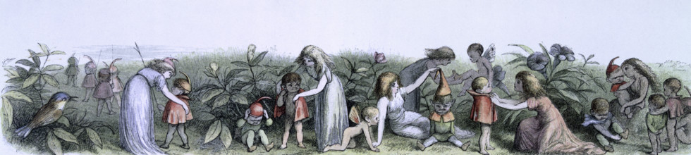 'Water lilies and water fairies of the period', c1869-c1870. An assortment of fairies, nymphs and