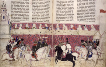 A tournament, c1352. The earlier tournaments had been rough affairs, often involving injury and