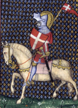 St Maurice as a knight, late 14th century. A romantic image of the saint in armour, embodying the