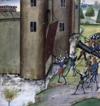 Handguns in use at a siege, c1470. As technology improved, guns and cannon gradually took over from