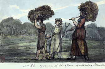 'Women and Children Gathering Heath', near Basingstoke, Hampshire, 1821.  George Austen, Jane