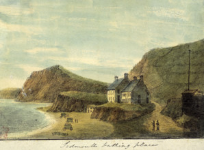 'Sidmouth Bathing Place', Devon, 1797. The first of Jane Austen's family seaside trip, during the
