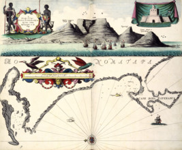 A Draught of Cape Bona Esperanca by Iohn Seller Hydrographer to the King, c1700. Prospect of Cape