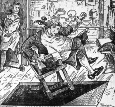 Sweeney Todd, the Demon Barber - I polish 'em off, c1880. A customer falling through the trapdoor.