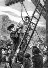 Sweeney Todd at the scaffold, c1880. Sweeney Todd's barber shop was a death trap for unwary