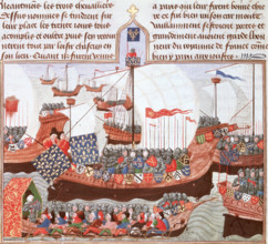 Expedition of the English and the French to Barbary (North Africa), 15th century. Thousands of