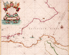 Map of the Firth of Forth, 1689. The first British charts of British waters were published only