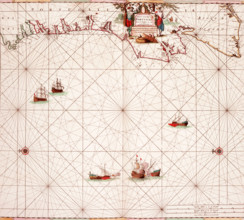 Map of the Atlantic coast of Portugal, 1682. 'Pascaart van de Kust van Portugal, Van C. de
