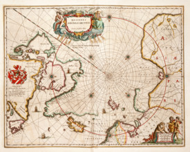 Map of the Arctic, 1662. 'Regiones sub Polo Arctico'. Despite their forbidding nature, the arctic