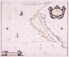 Map of California, 1666. 'Paskaerte Van Nova Granada en t'Eylandt California'. New Granada and the