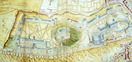 Bird's-eye view of Windsor Castle, 1607. From John Norden's survey of the Honour of Windsor.
