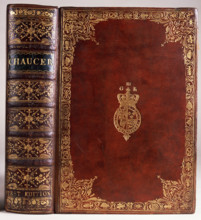 Copy of Caxton's first edition of Chaucer's "The Canterbury Tales", 1476. This book was bound,
