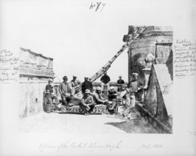 Picket officers at the Alambagh, Lucknow, during the Indian Mutiny, 1858. The siege of Lucknow was