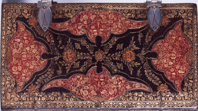Lower cover of a Bible, 1657. Decorative cover of a Bible which was bound by Henry Evans in London.