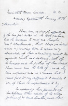 Letter from Charles Dickens to 'George Eliot' (Mary Ann Evans), the novelist, thanking her for a
