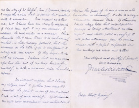Letter from Charles Dickens to 'George Eliot' (Mary Ann Evans), the novelist, thanking her for a