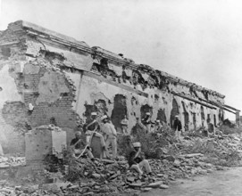 Indian Mutiny, 1857-58. Aftermath of the Siege of Cawnpore. Soldiers of the 1st Madras Fusiliers