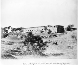 Stables at "Metcalfe House" where a picket was stationed during Siege of 1857, (1858). The Indian