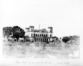 Alumbagh [sic] House, near Lucknow, India, 1858. View of Alambagh House. The Indian Mutiny of