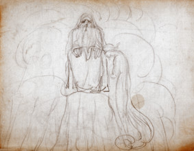 God the Father and Son, c1787-1818. Sketch on a page from the Manuscript Notebook, William Blake's