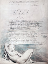 Beginning of the illustrated poem 'The Four Zoas', by William Blake, 1797. "Vala, or The Four Zoas"