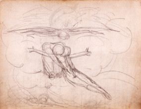 Sketch of the Trinity, c1787-1818. Embracing figures. Sketch on a page from the Manuscript