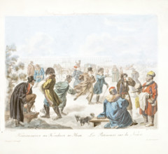 Les Patineurs sur la Neva, c1811-c1813. Winter scene: ice skaters on the River Neva in St