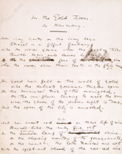 Draft of "In the Gold Room - a Harmony" by Oscar Wilde, 1881. 'Her ivory hands on the ivory keys