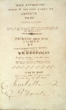 Title page of "The Foundling - A Tale Of Our Own Times by Captain Tree", 1833. At the age of