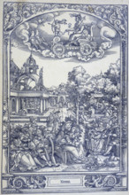 The planet Venus and lovers, c1535. Venus, personification of love and pleasure, rides across the