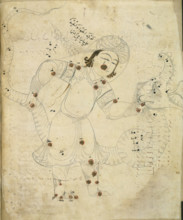 The snake charmer, 10th century. A Persian representaion of the constellation Ophiuchus, otherwise