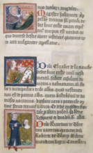 Benefactors to St Albans Abbey, 1380. Depicted here are John Appleby, a Dean of St Paul's;