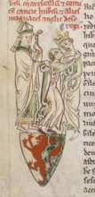 Illustration from a letter containing details of the Magna Carta, c1215. Part of one of the letters