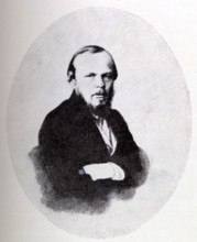 Portrait of Fyodor Mikhaylovich Dostoyevsky, c1867. Russian author of "Crime and Punishment". From