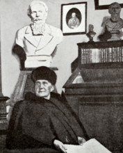 Mme Dostoevsky at work in the Dostoevsky room of the Moscow Historical Museum (taken during her