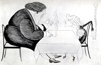 Caricature of Oscar Wilde and Lord Alfred Douglas, 1914. The relationship between Irish playwright
