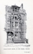 Oscar Wilde's House, 16 Tite Street, Chelsea, London, 1914. The home of Irish-born playwright and