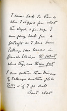 Letter to Lord Alfred Douglas from his father Lord Queensberry, c1890s. '...I came back to Paris